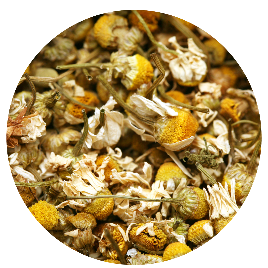 dried chamomile flower, one of the ingredients , loose leaf tea , made in australia