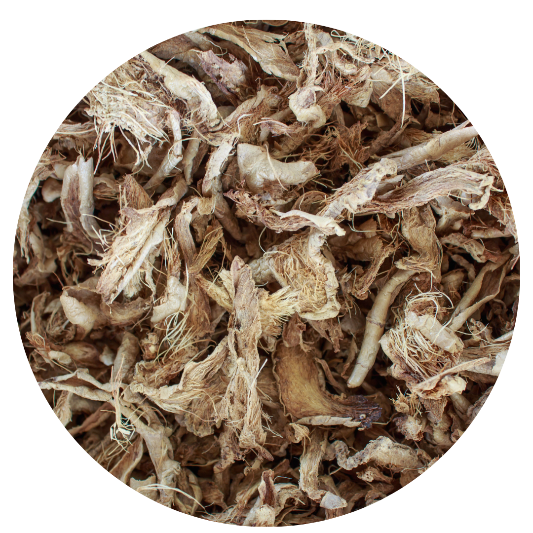 dried ginger, one of the ingredients , loose leaf tea , made in australia